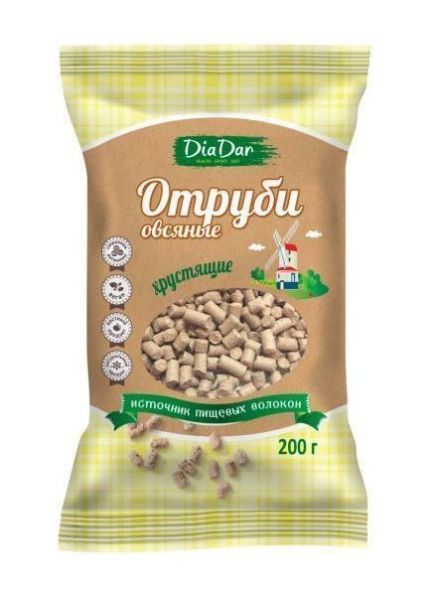 Изображение товара Отруби диадар овсяные хрустящие 200г Отруби диадар овсяные хрустящие 200г фотография