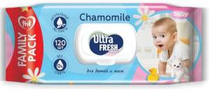 Салфетки влажные Ultra Fresh Baby для детей и мам с клапаном №120